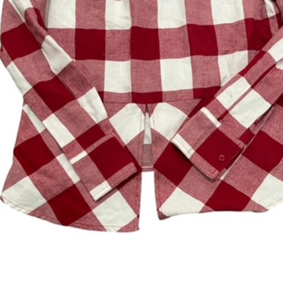 USC Red Plaid Paxton Long‎ Sleeve Flannel Shirt Women Size Small - Picture 9 of 14